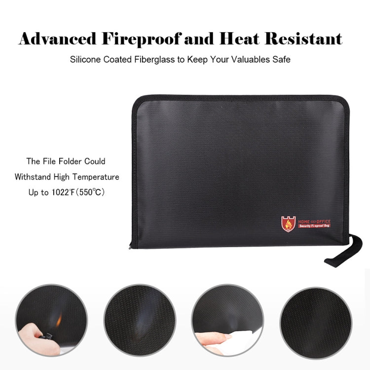 Fireproof Waterproof Accordion File Bag Document Organizer with 13 Pockets A4 Size 14.4x9.8x0.8 Inch