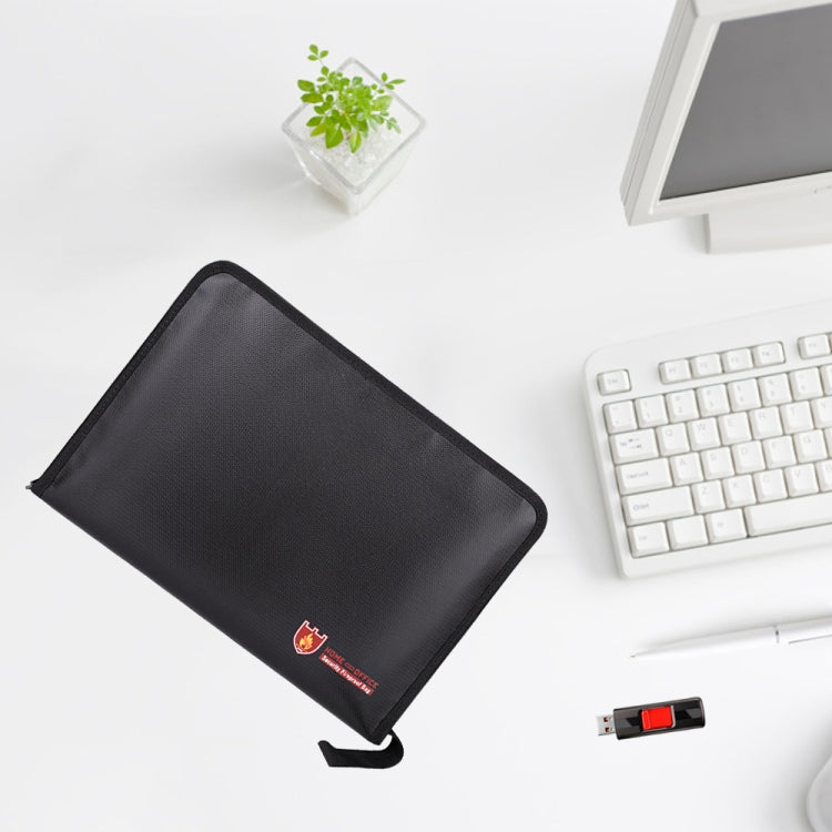 Fireproof Waterproof Accordion File Bag Document Organizer with 13 Pockets A4 Size 14.4x9.8x0.8 Inch