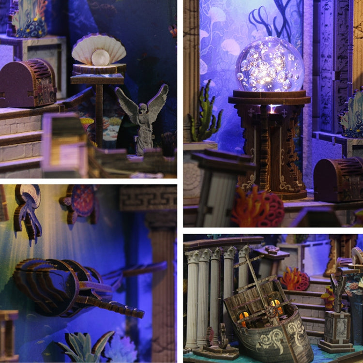 DIY Assembled LED Three-dimensional Undersea Fantasy Bookend Model Children Luminous Toy