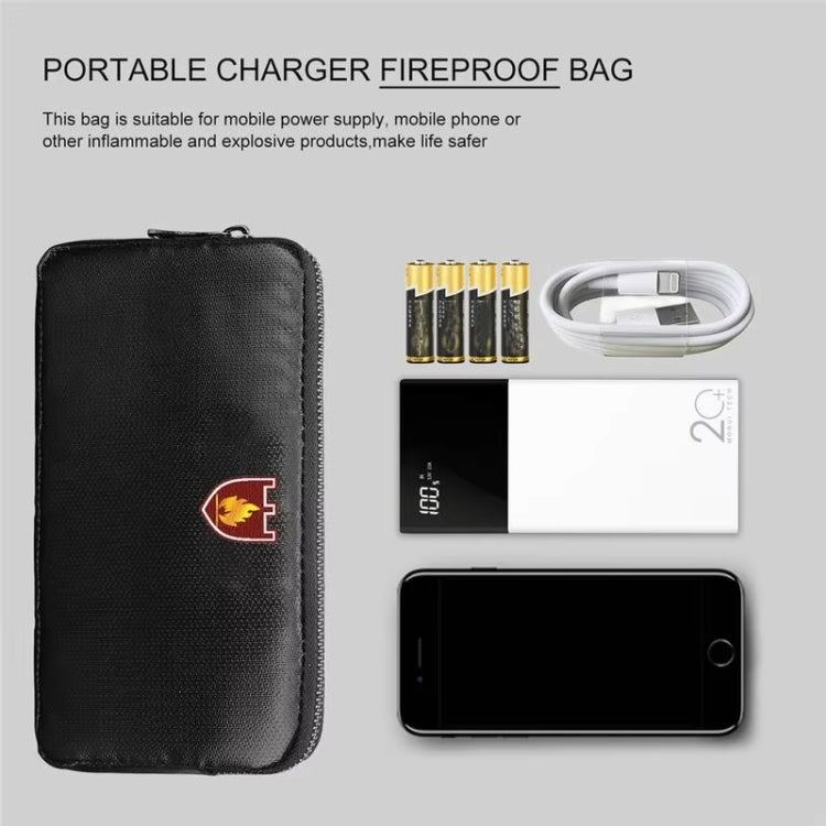 Fireproof and Waterproof Protective Bag for Digital Accessories Valuables 7.87x4.3x0.78 Inch