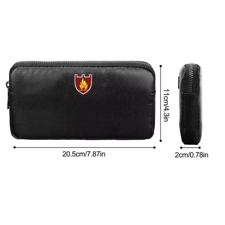 Fireproof and Waterproof Protective Bag for Digital Accessories Valuables 7.87x4.3x0.78 Inch