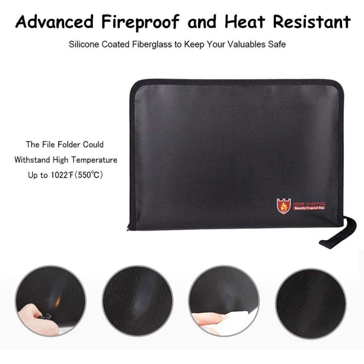 Fireproof Waterproof Accordion File Bag Document Organizer with 12 Pockets A4 Size 14.3x9.8x0.8 Inch