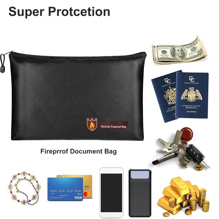 13.4x9.8in Fireproof Waterproof Document And Money Bag Cash Envelope For Jewelry Passport Valuables