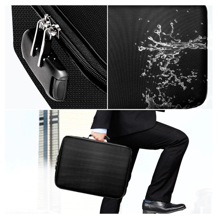 Fireproof and Waterproof Document Storage Bag Handbag with Password Lock 14.2x10.6x3.9 Inch