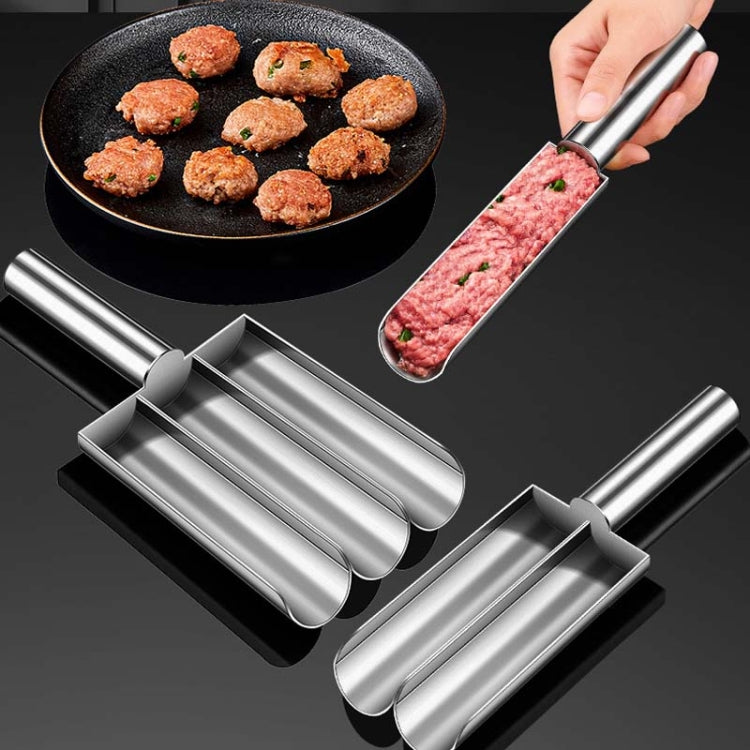 Stainless Steel Meatball Maker Household Fishball Shrimp Sauce Mold, Style: Three Cylinders