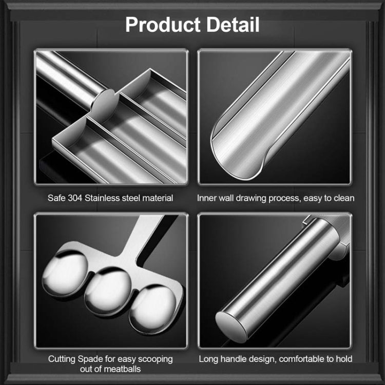 Stainless Steel Meatball Maker Household Fishball Shrimp Sauce Mold, Style: Three Cylinders