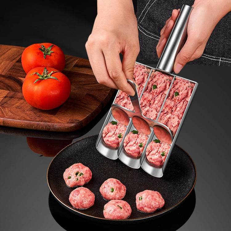 Stainless Steel Meatball Maker Household Fishball Shrimp Sauce Mold, Style: Single Cylinder