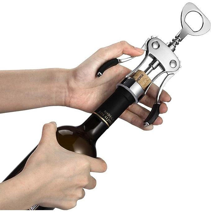 LsCook Wine Corkscrew Beer Opener Multifunctional Wine Opening Tool, Style: High-gloss Wing-shaped Color Box Packaging