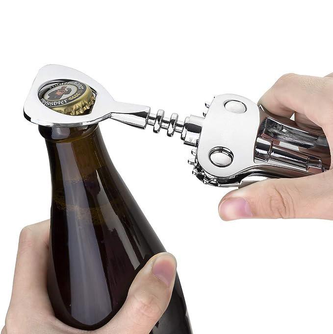 LsCook Wine Corkscrew Beer Opener Multifunctional Wine Opening Tool, Style: High-gloss Wing-shaped Color Box Packaging