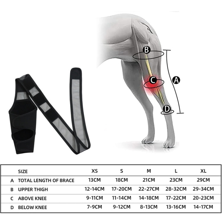 Dog Leg Fracture Protection Injury Support Belt, Size: S - Black
