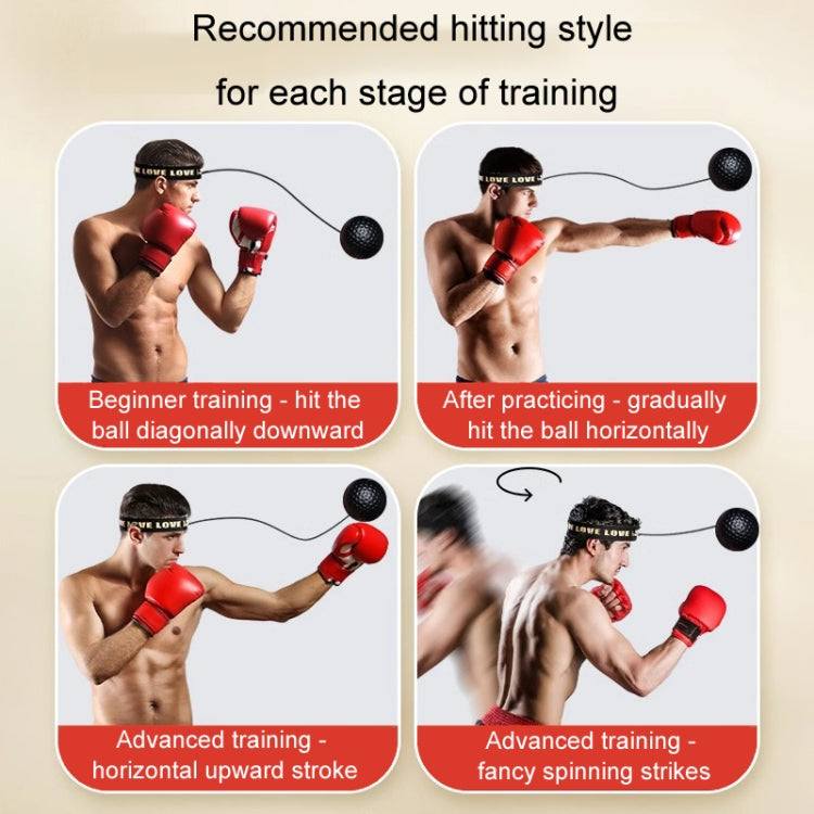 Boxing Reflex Training Ball Indoor Fitness Sports Recreation Combat Fighting With Headband Boxing Speed Ball, Color: PU Ball Black