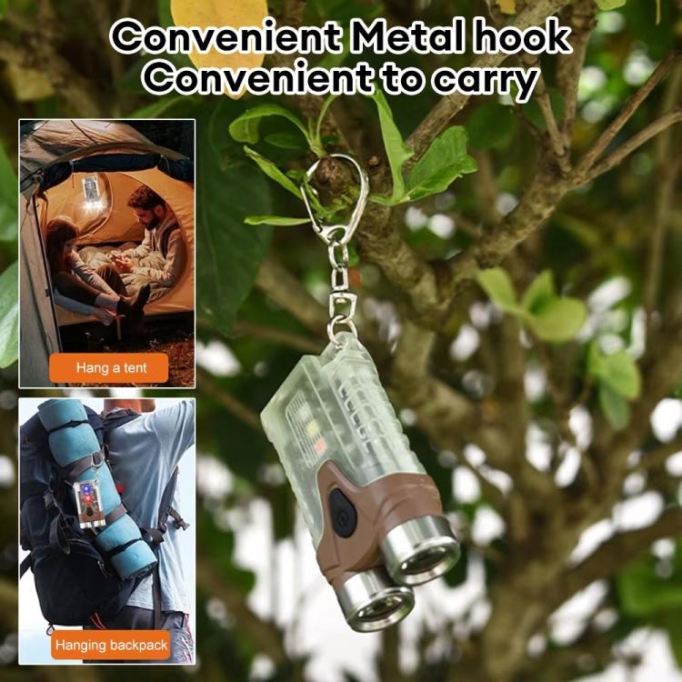 E-SMARTER Portable LED Keychain Light Outdoor Camping Dual Lamp
