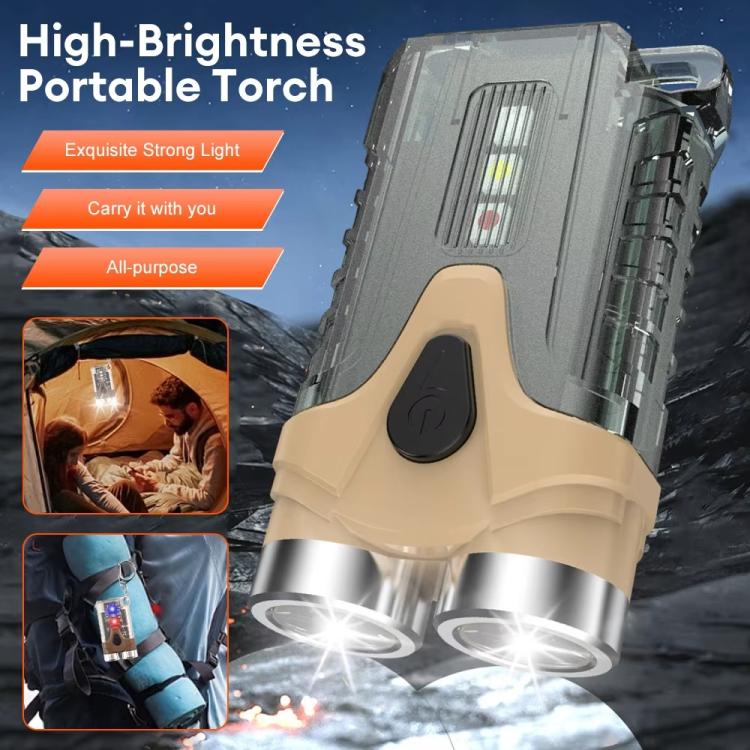 E-SMARTER Portable LED Keychain Light Outdoor Camping Dual Lamp
