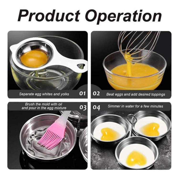 Household Kitchen Stainless Steel DIY Frying Egg Mould, Shape: Round