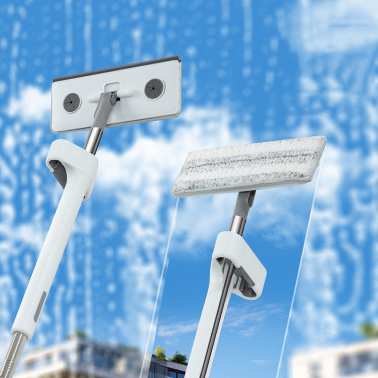 63cm Two-section Rod Mini Hands-free Washing Multifunctional Mop 2-in-1 Glass Cleaner and Scraper