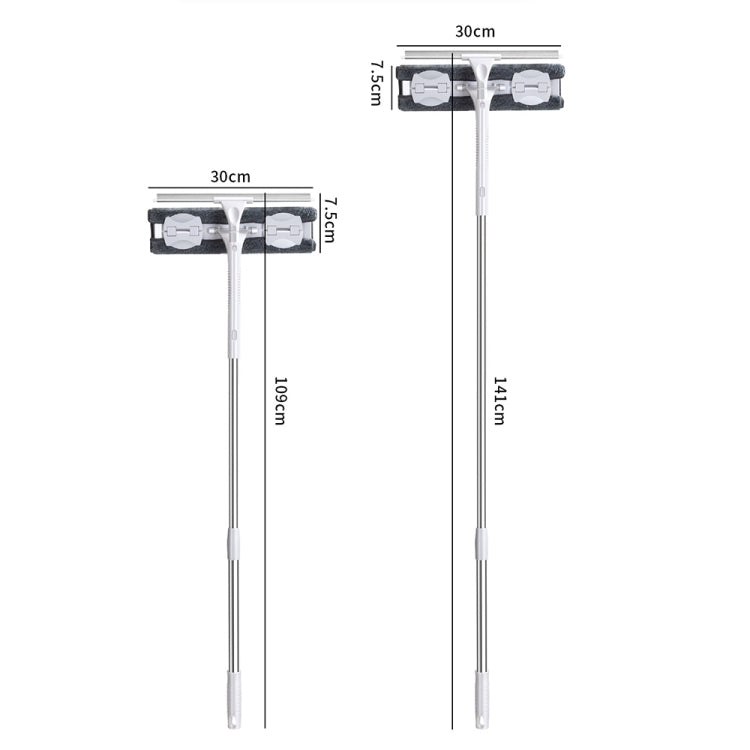 Multifunctional Household Telescopic Rod Double-sided Window Cleaner, Size: Three-section Rod