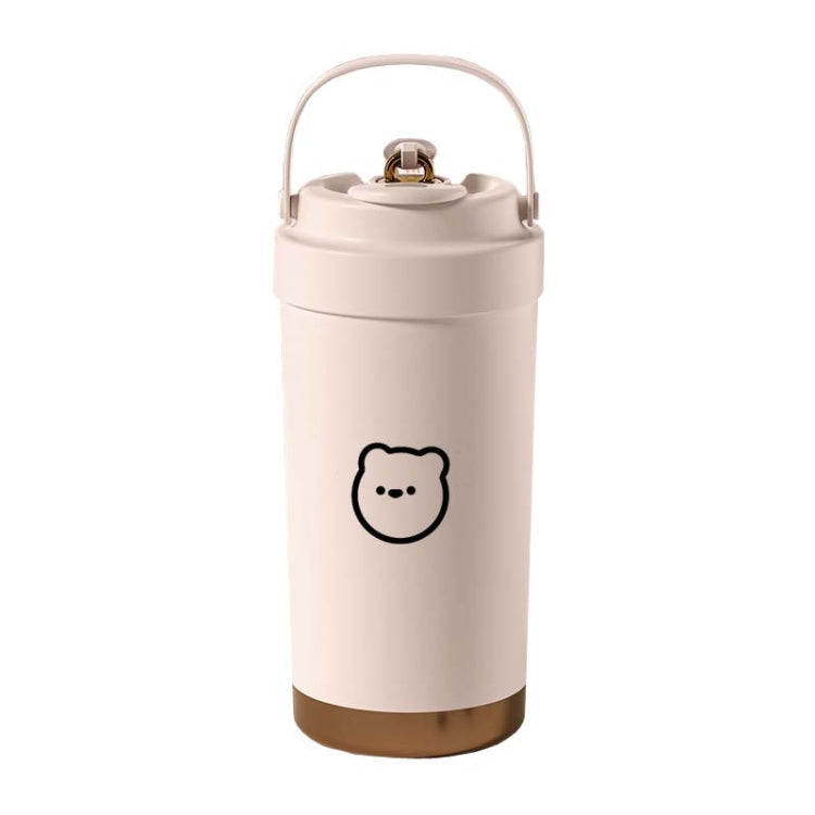 500ml 316 Stainless Steel Insulated Mug Portable Carry-On Dual Drink Coffee Cup With Straw