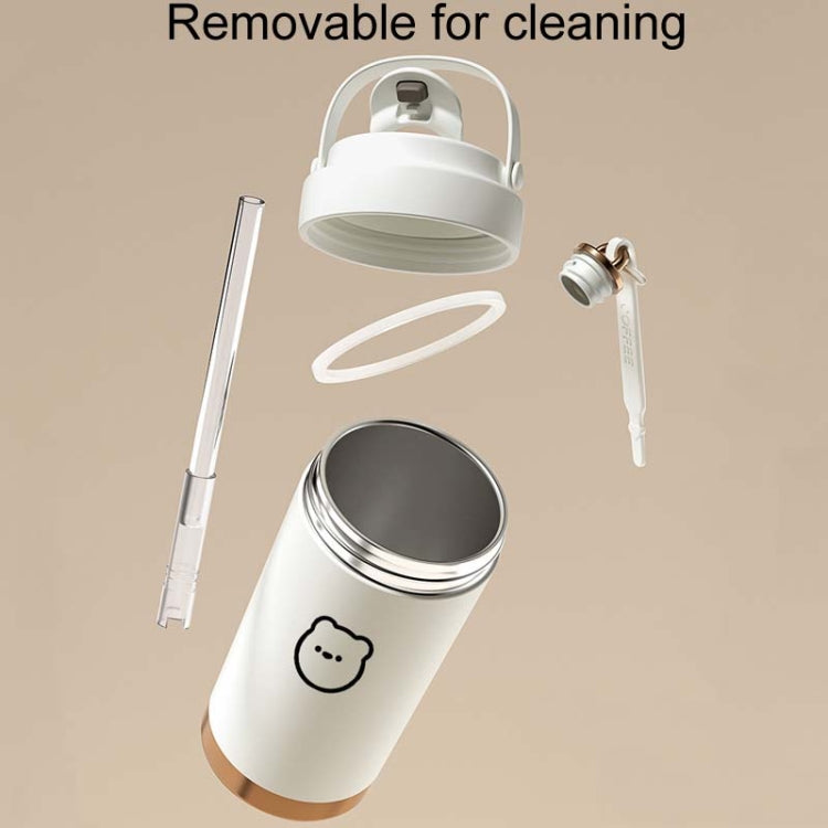 500ml 316 Stainless Steel Insulated Mug Portable Carry-On Dual Drink Coffee Cup With Straw
