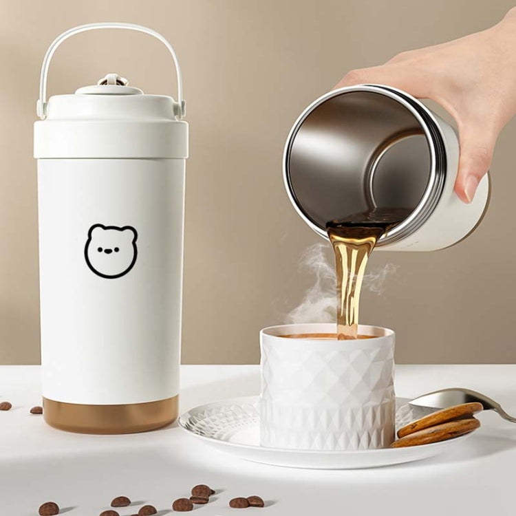 500ml 316 Stainless Steel Insulated Mug Portable Carry-On Dual Drink Coffee Cup With Straw