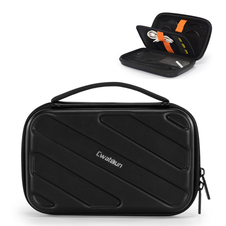 Cwatcun D163 Photography Accessories Organiser EVA Hard Shell Drop-proof Clutch Portable Digital Bag - Black