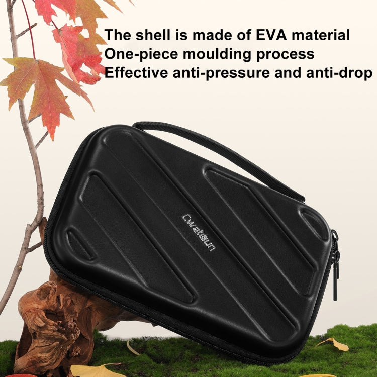 Cwatcun D163 Photography Accessories Organiser EVA Hard Shell Drop-proof Clutch Portable Digital Bag - Black