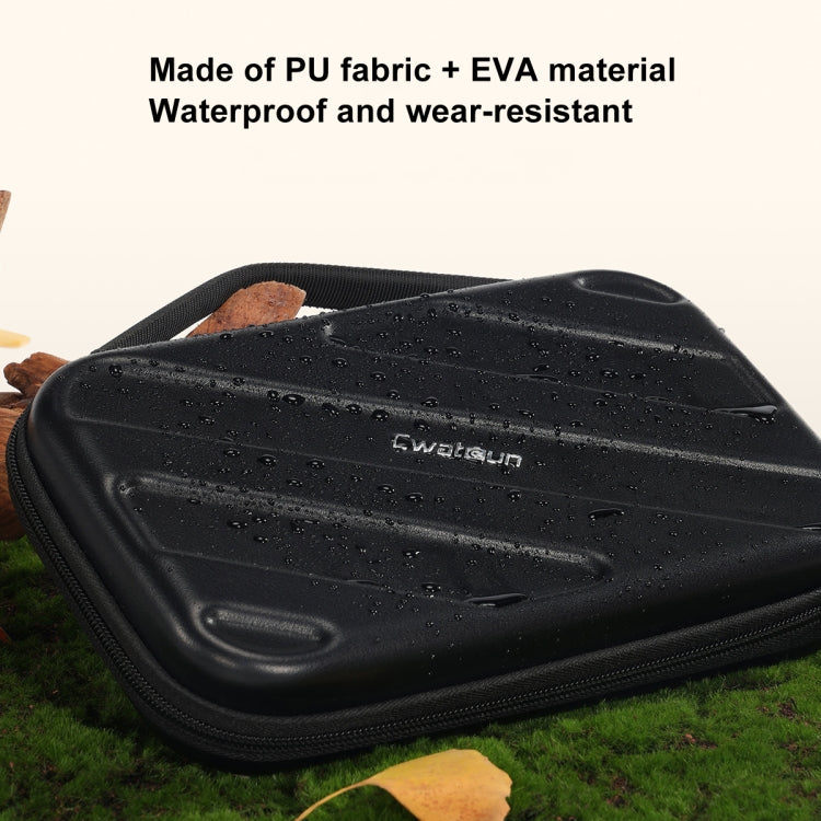 Cwatcun D163 Photography Accessories Organiser EVA Hard Shell Drop-proof Clutch Portable Digital Bag - Black