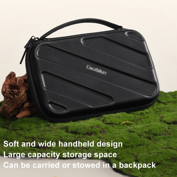 Cwatcun D163 Photography Accessories Organiser EVA Hard Shell Drop-proof Clutch Portable Digital Bag - Black