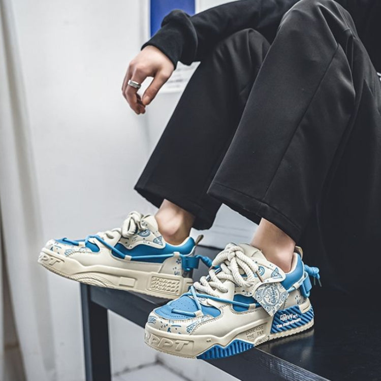 Men Casual Board Shoes Sneaker Versatile Sports Thick Sole Height Increasing Trend Shoes, Size: 43
