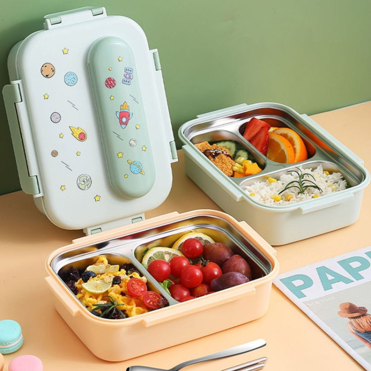 316 Stainless Steel Insulated Lunch Box Children Portable Compartment Lunch Case, Style: Blue 2 Grids