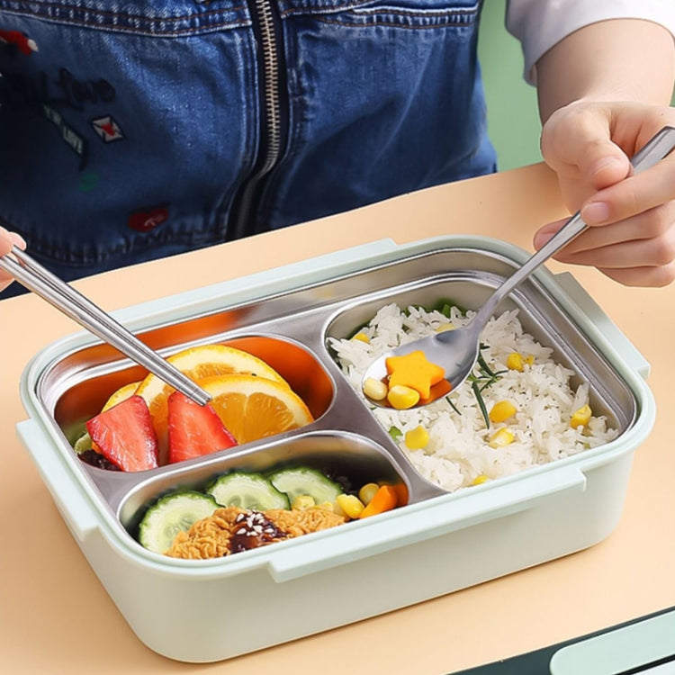 316 Stainless Steel Insulated Lunch Box Children Portable Compartment Lunch Case, Style: Blue 2 Grids