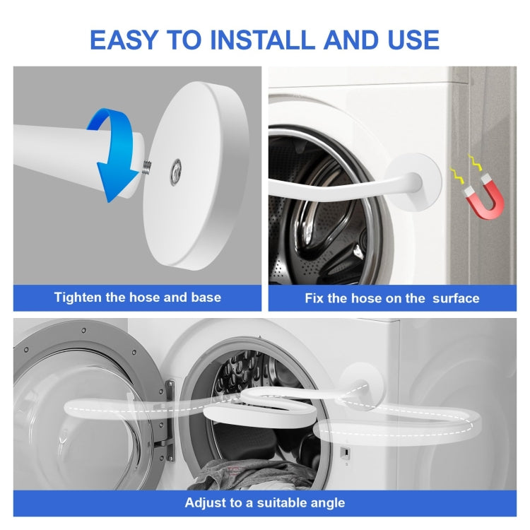 Universal Flexible Magnetic Washing Machine Door Stopper Front Load Washer Door Prop 43mm White