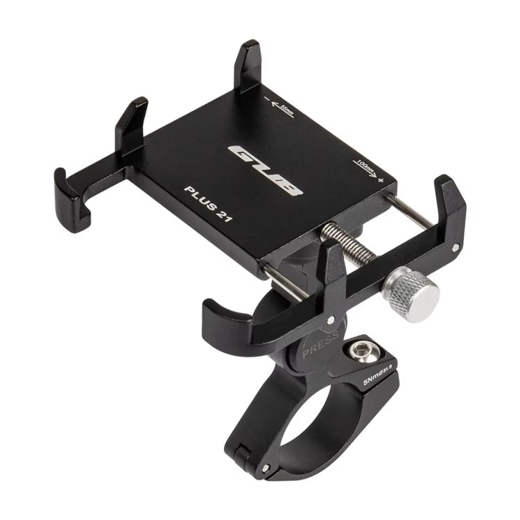 GUB PLUS21 Bicycle Mobile Phone Holder Motorcycle 360 Degree Rotating Mount For 22.2-31.8mm Tube Diameter - Black