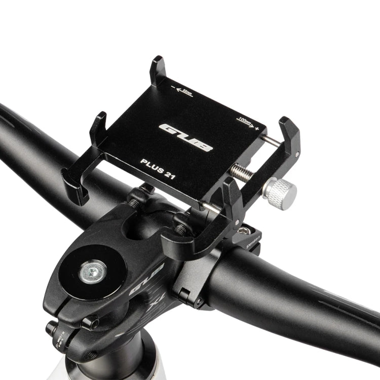 GUB PLUS21 Bicycle Mobile Phone Holder Motorcycle 360 Degree Rotating Mount For 22.2-31.8mm Tube Diameter - Black