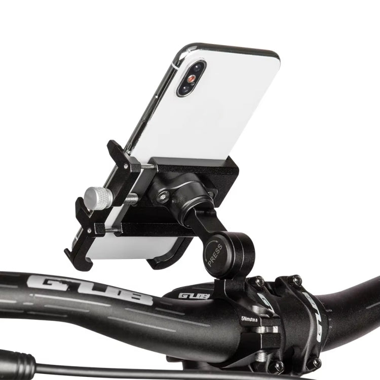 GUB PLUS21 Bicycle Mobile Phone Holder Motorcycle 360 Degree Rotating Mount For 22.2-31.8mm Tube Diameter - Black