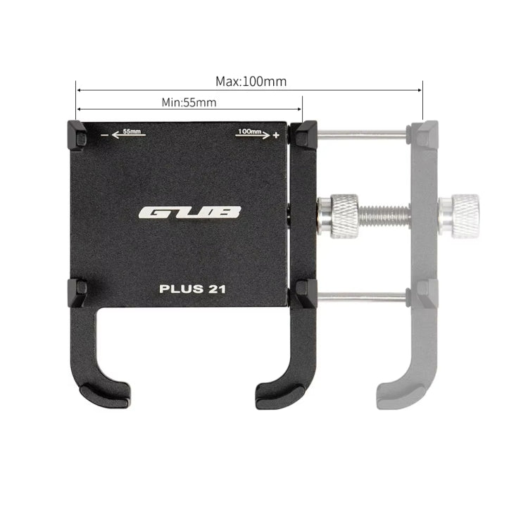 GUB PLUS21 Bicycle Mobile Phone Holder Motorcycle 360 Degree Rotating Mount For 22.2-31.8mm Tube Diameter - Black