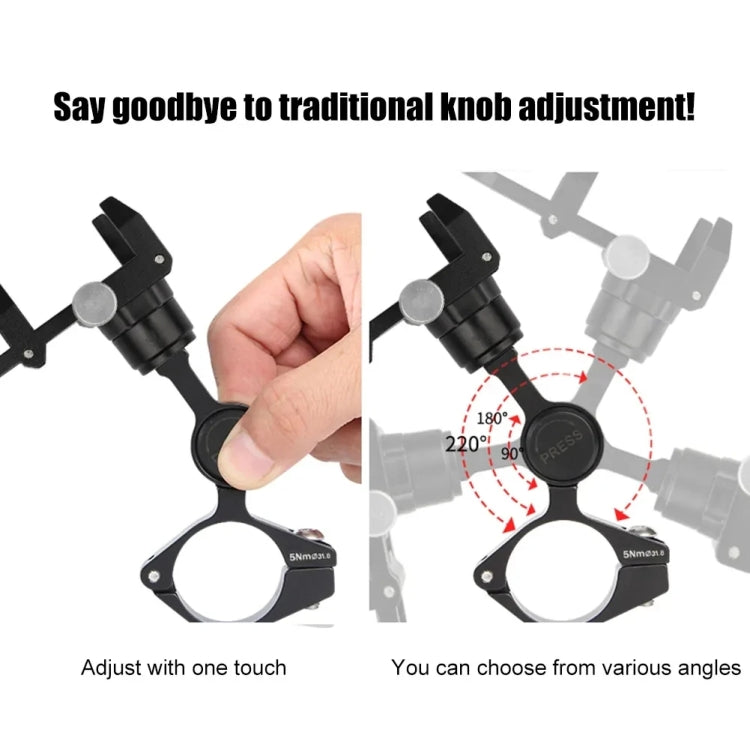 GUB PLUS21 Bicycle Mobile Phone Holder Motorcycle 360 Degree Rotating Mount For 22.2-31.8mm Tube Diameter - Black