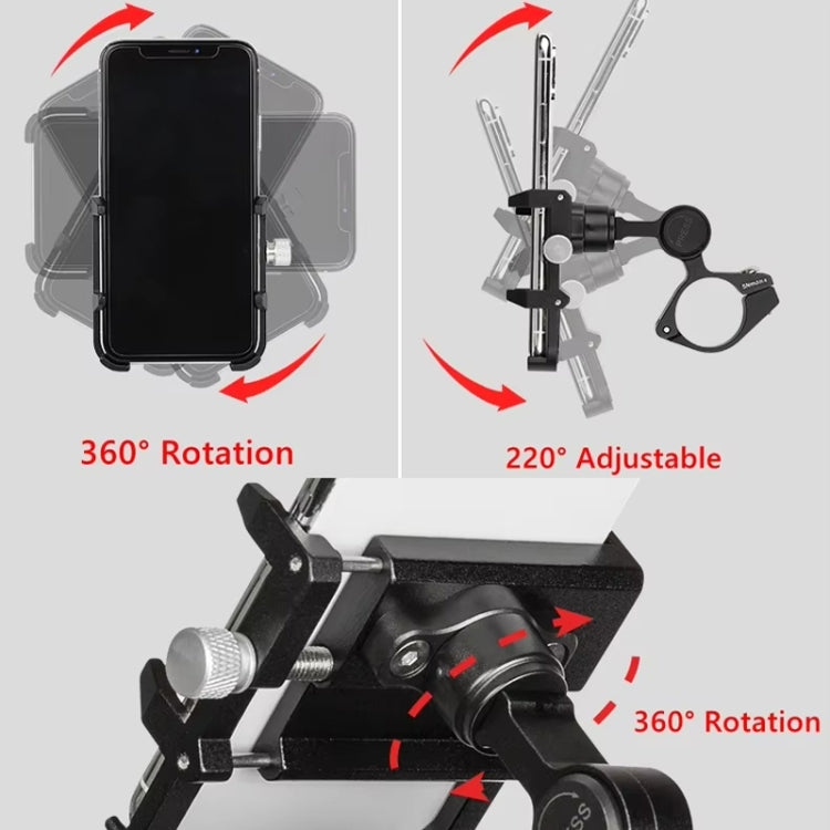 GUB PLUS21 Bicycle Mobile Phone Holder Motorcycle 360 Degree Rotating Mount For 22.2-31.8mm Tube Diameter - Black