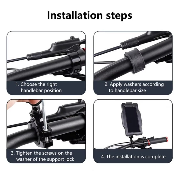 GUB PLUS17 Bicycle Mobile Phone Waterproof Bag Holder Motorcycle Handlebar Rainproof Stand - Black