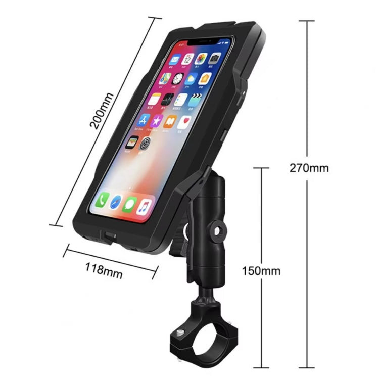 GUB PLUS17 Bicycle Mobile Phone Waterproof Bag Holder Motorcycle Handlebar Rainproof Stand - Black