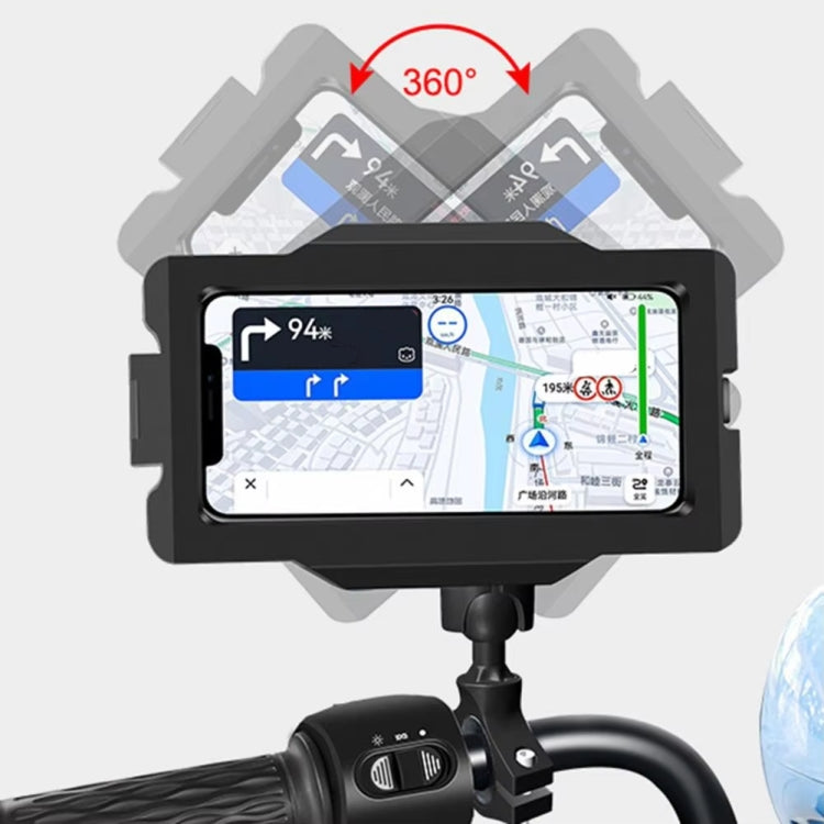 GUB PLUS17 Bicycle Mobile Phone Waterproof Bag Holder Motorcycle Handlebar Rainproof Stand - Black