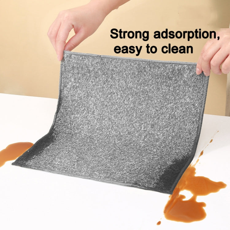9.8 Inch  10pcs /Pack Thickened Bamboo Charcoal Fiber Dishcloth Kitchen Rag Scouring Pad