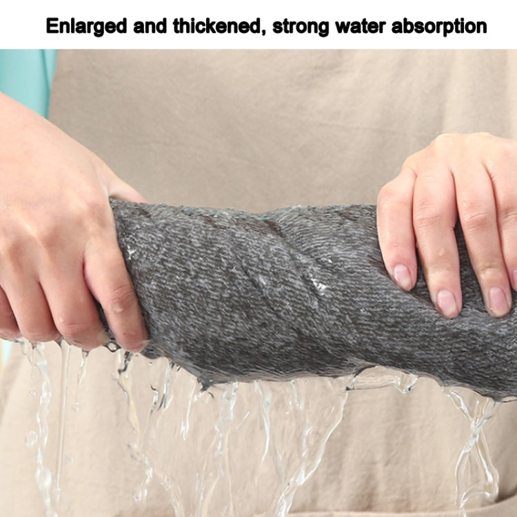 9.8 Inch  10pcs /Pack Thickened Bamboo Charcoal Fiber Dishcloth Kitchen Rag Scouring Pad