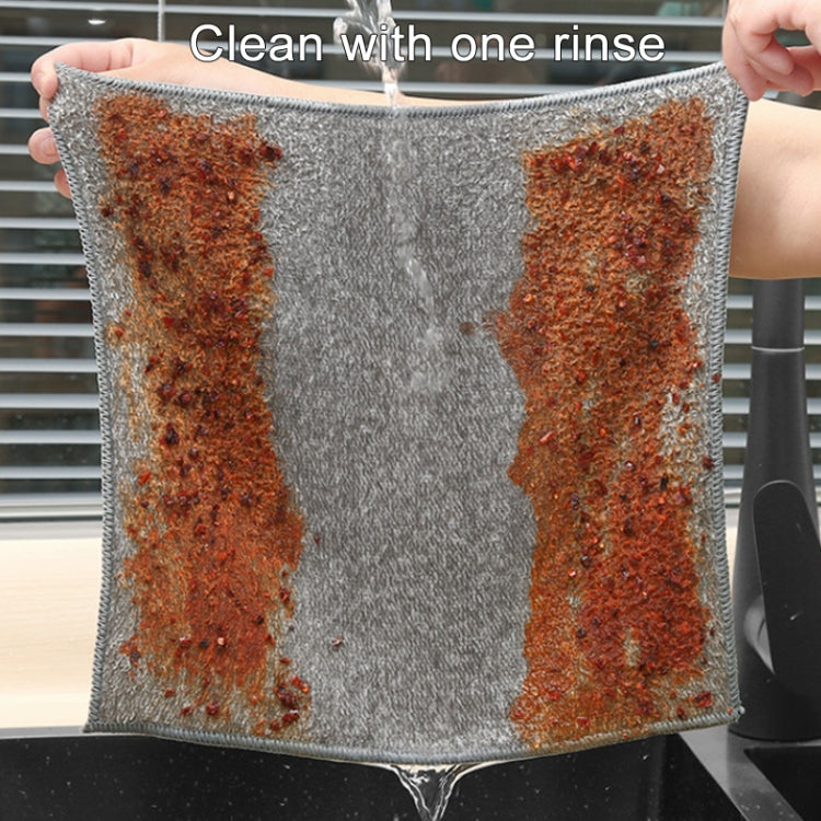 9.8 Inch  10pcs /Pack Thickened Bamboo Charcoal Fiber Dishcloth Kitchen Rag Scouring Pad