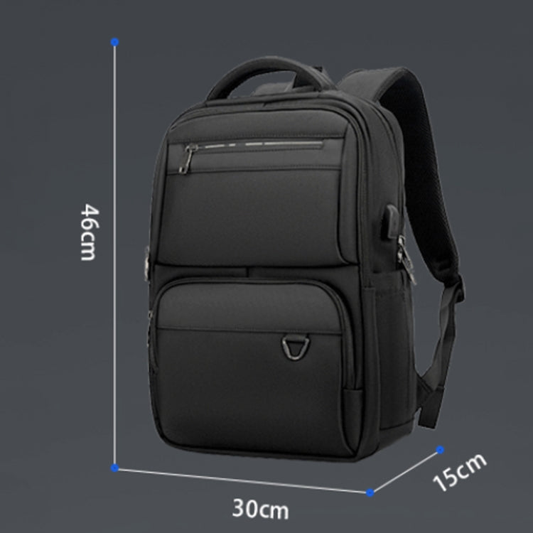 SKV B23889 Men Large Capacity Double-Shoulder Business Laptop Bag - Black