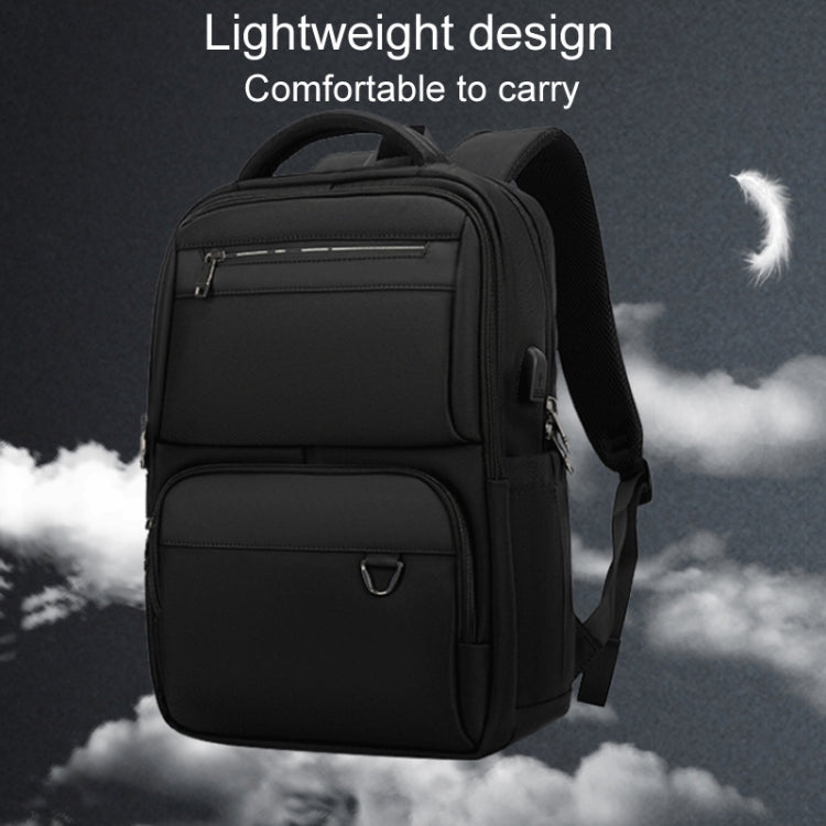 SKV B23889 Men Large Capacity Double-Shoulder Business Laptop Bag - Black