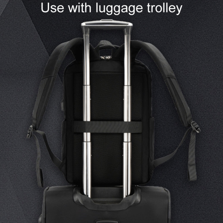 SKV B23889 Men Large Capacity Double-Shoulder Business Laptop Bag - Black