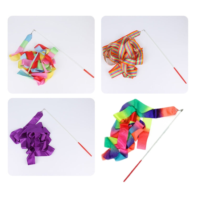 10pcs 4m Rhythmic Gymnastics Ribbons Dance Fitness Toys Sports Equipment, Color: Purple