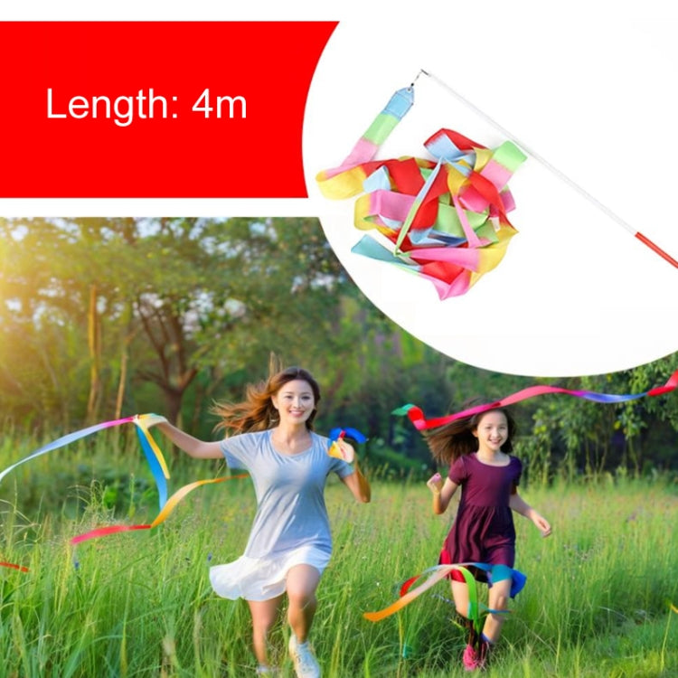 10pcs 4m Rhythmic Gymnastics Ribbons Dance Fitness Toys Sports Equipment, Color: 7 Color