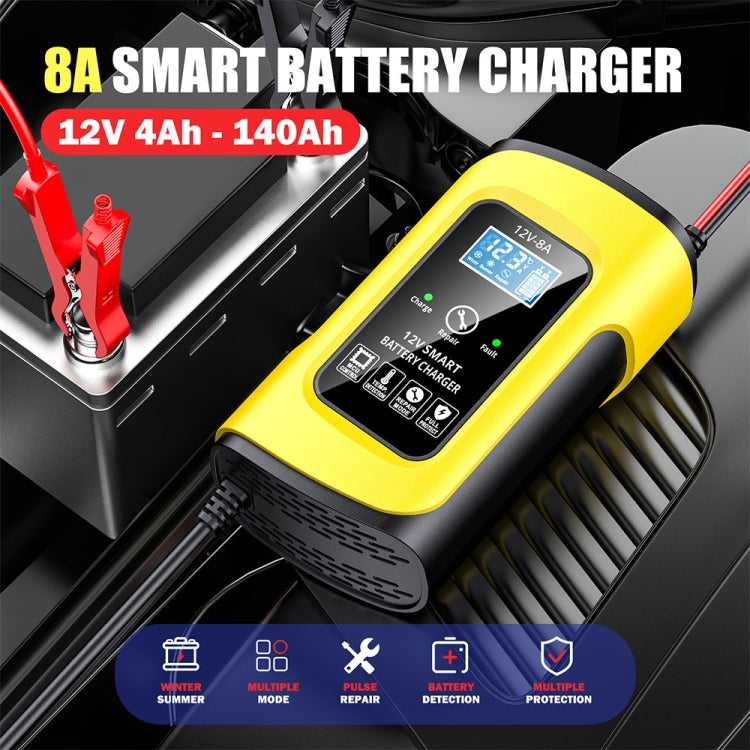 FOXSUR 12V8A SUV Car Motorcycle Intelligent Repair Type Lead-acid Battery Charger