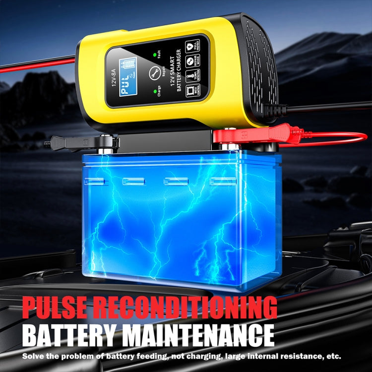 FOXSUR 12V8A SUV Car Motorcycle Intelligent Repair Type Lead-acid Battery Charger
